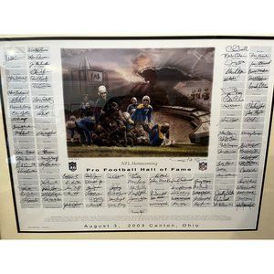 2003 NFL Homecoming Pro Football Hall of Fame Signed Print With 108 Autographs